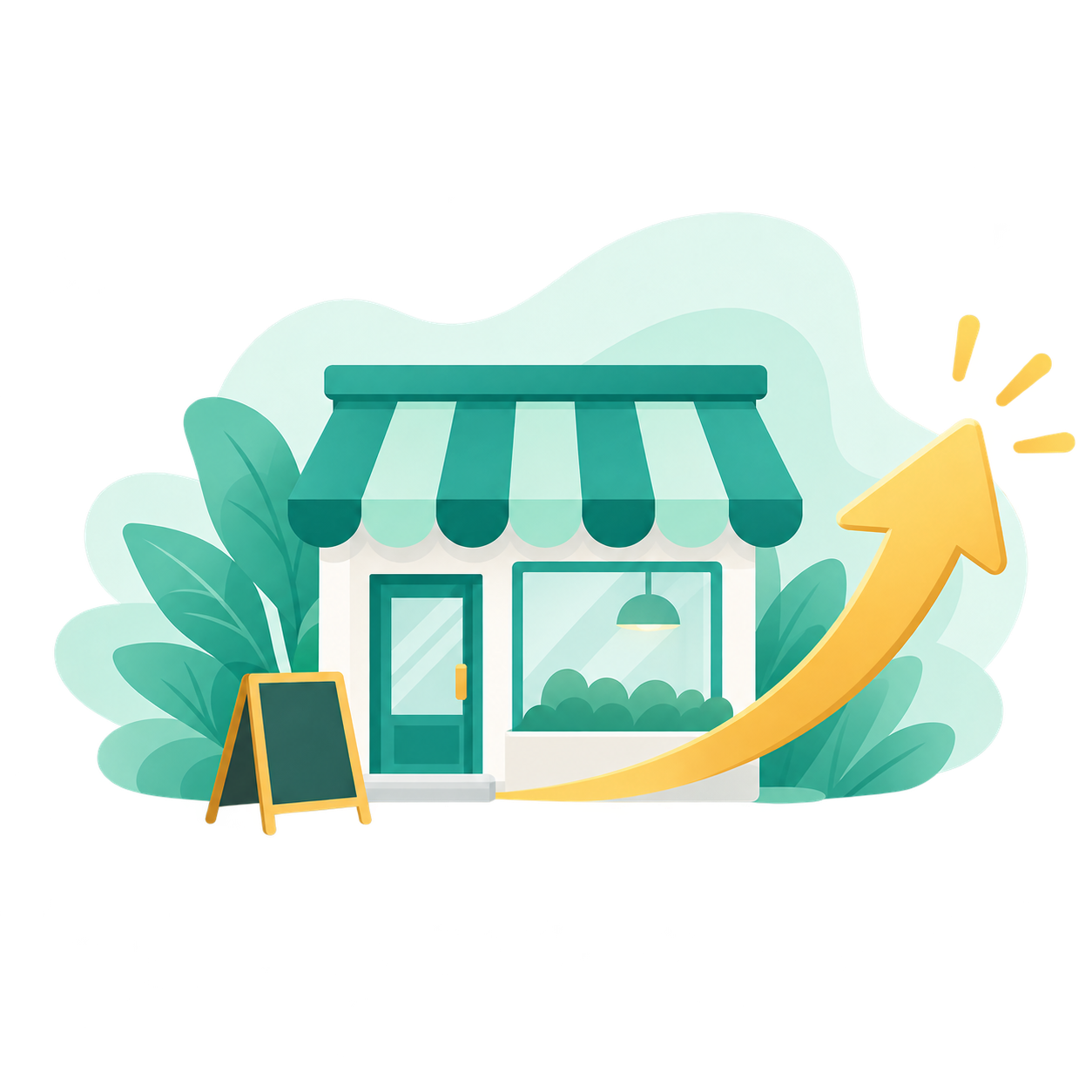 小規模な店舗の販路開拓をイメージしたイラスト